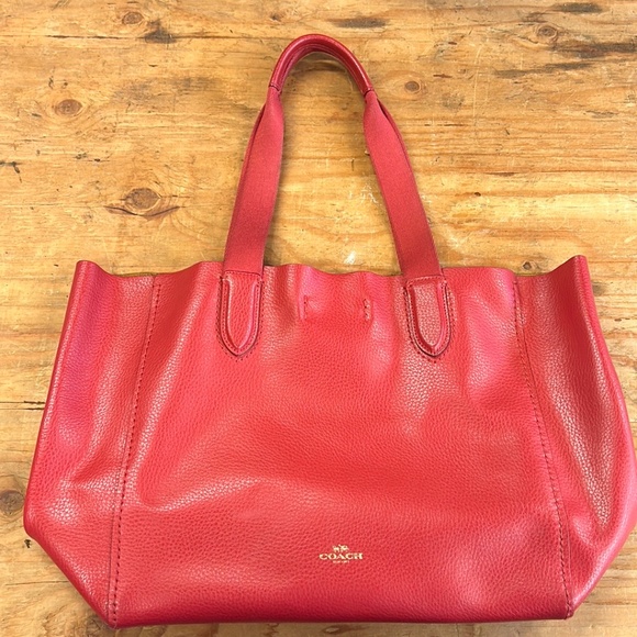 Coach Handbags - Coach Red Leather Tote